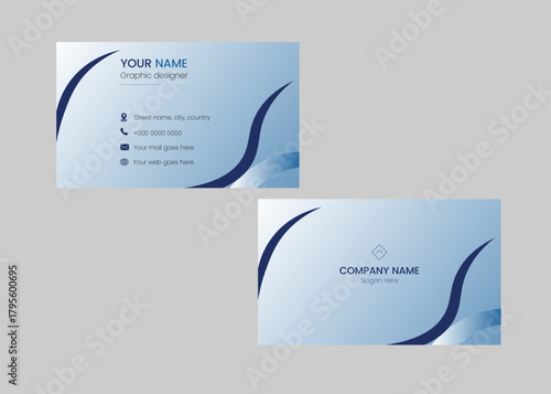 Business card design template, Clean professional business card template, visiting card, business card template	
