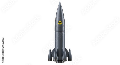 Nuclear missile with a radiation symbol
