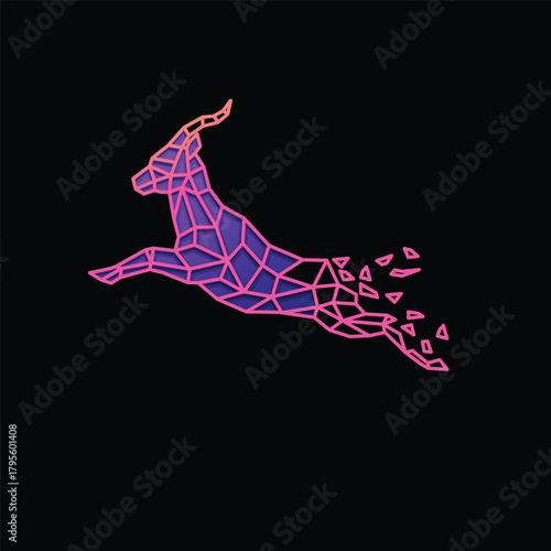 Geometric Deer Logo – Modern Polygon Animal Design