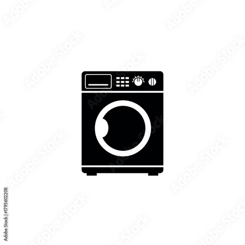 Clothes Dryer Icon Silhouette Vector
