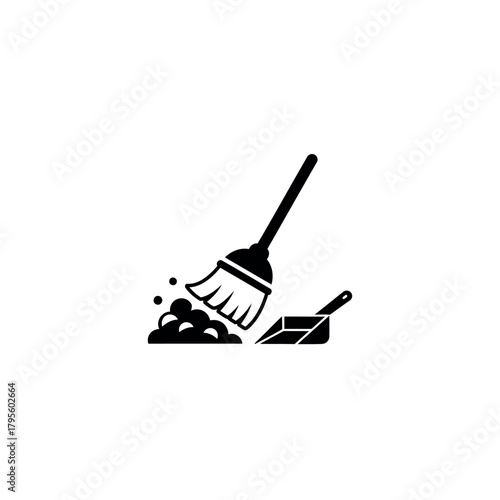 Tidy Up Cleaning Icon Silhouette