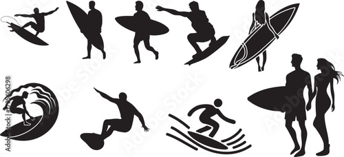 Surfer Bundle Design Silhouette