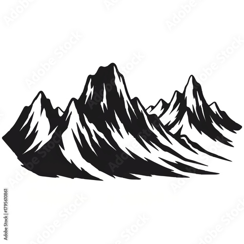 Minimalist sunset landscape with mountains

