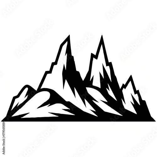 Minimalist sunset landscape with mountains

