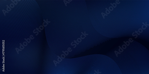 Luxury background design with diagonal abstract blue line pattern in dark color. Vector horizontal template for business banner, premium invitation, voucher, prestigious gift certificate.