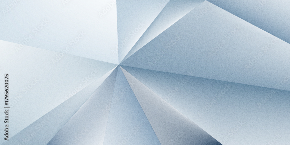 Fototapeta premium Light pastel soft pale dusty gray blue silver white abstract pattern background. Geometric shape. Line stripe angle facet triangle fold. Color gradient. Noise grain. Business, tech. Design. Minimal.
