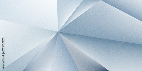 Light pastel soft pale dusty gray blue silver white abstract pattern background. Geometric shape. Line stripe angle facet triangle fold. Color gradient. Noise grain. Business, tech. Design. Minimal.