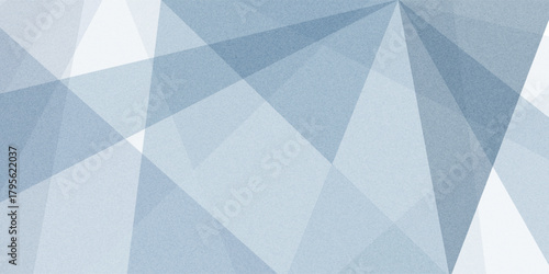Light pastel soft pale dusty gray blue silver white abstract pattern background. Geometric shape. Line stripe angle facet triangle fold. Color gradient. Noise grain. Business, tech. Design. Minimal.