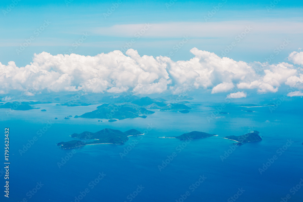 Fototapeta premium Aerial view of islands in the sea