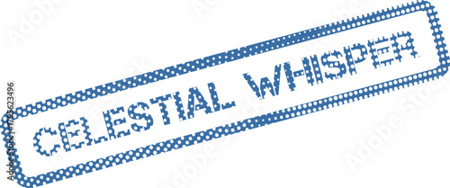 Dotted Blue Celestial Whisper Rubber Stamp Mark for Gentle Messages and Ethereal Communications