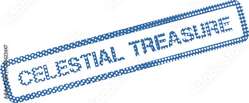 Celestial Treasure Official Blue Rubber Stamp Impression of Valued Finds