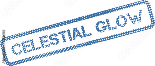 Blue Dotted Celestial Glow Stamp Imprint Representing Divine Radiance and Inner Light