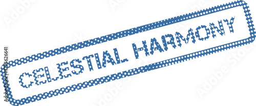 Celestial Harmony Dotted Blue Stamp Impression for Universal Peace and Alignment