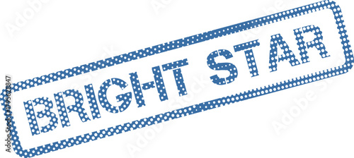 Vibrant blue dotted Bright Star stamp symbol on a clean white field signifies excellence and outstanding achievement