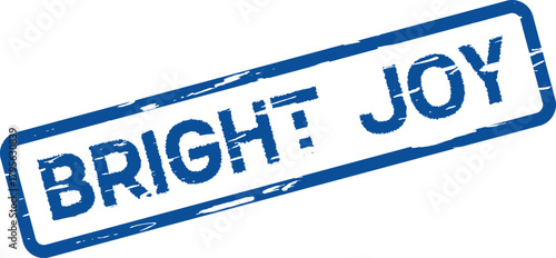 Blue Bright Joy rubber stamp imprint expressing happiness delightful celebration and positive enthusiasm