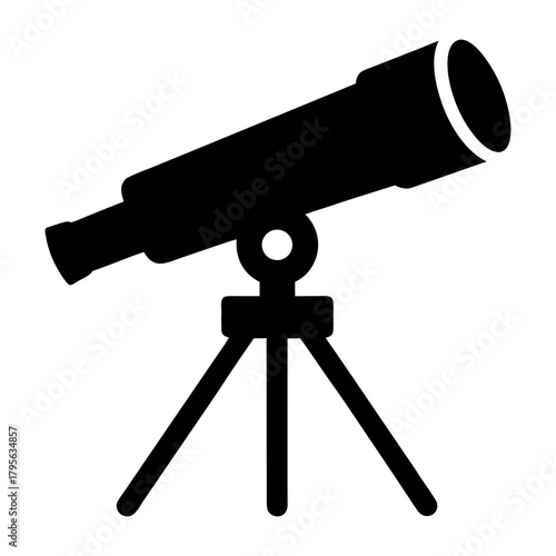 Explore the cosmos with a telescope vector image for astronomy stargazing and science projects design needs