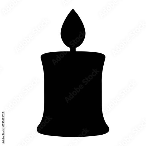 Candle flame light wax burning bright candlelight decoration silhouette vector graphic icon art