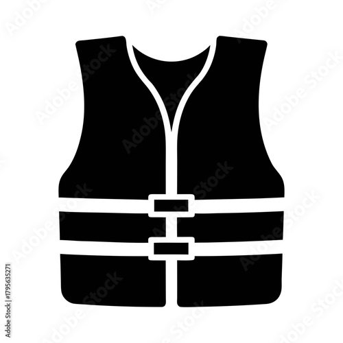 Life vest vector icon, personal flotation device, safety jacket for boating and swimming use
