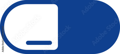 Single pill or capsule icon in a simple flat style. A modern vector graphic for medicine, drugs, pharmacy, or healthcare-themed designs.