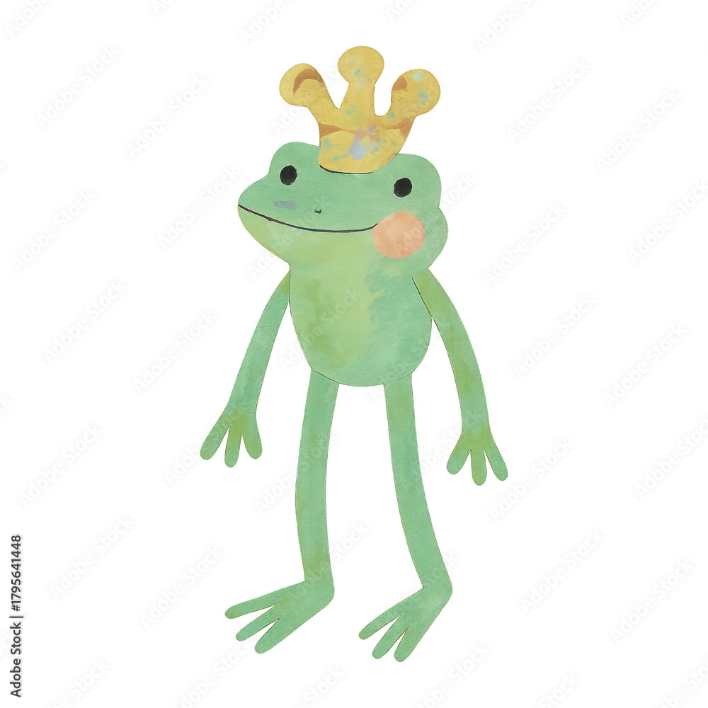 Naklejka premium PNG Whimsical frog wearing crown
