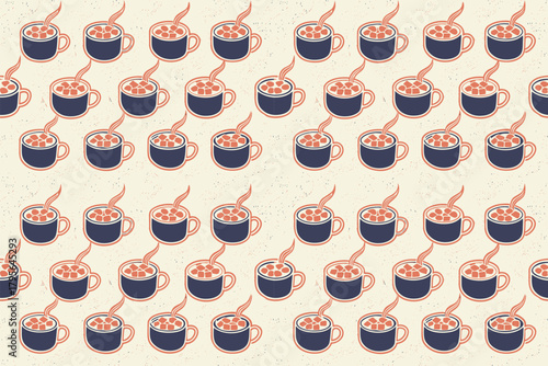 Retro Coffee Cup Seamless Pattern