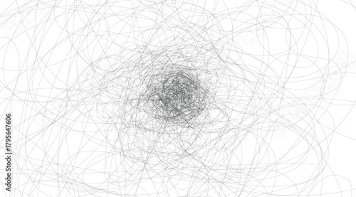 Abstract scribble art with looping lines on white background, this versatile asset is perfect for creative design, offers a modern style.