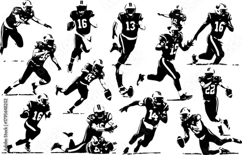 American  Football  Team Gridiron Warriors vector Black