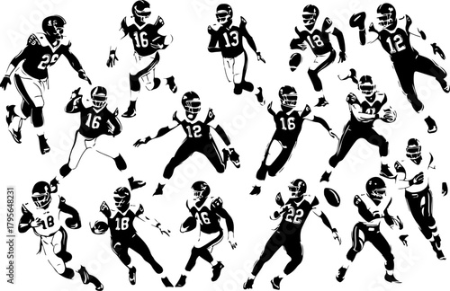 American  Football  Team Gridiron Warriors vector Black