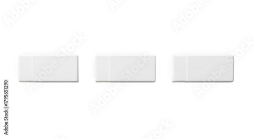 Three white eraser
