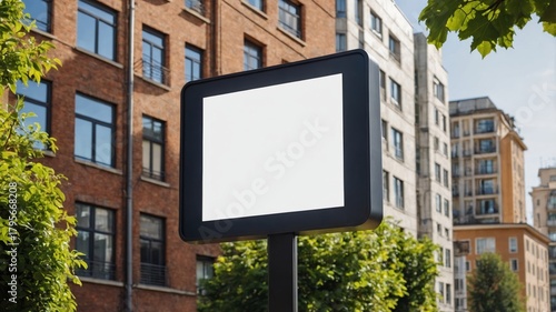 Blank outdoor advertising billboard mockup in urban city street