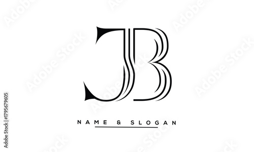 JB, BJ Abstract Letters Logo Monogram