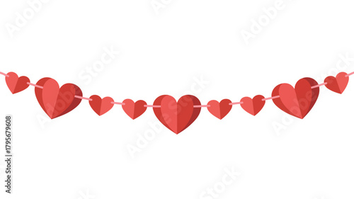 Red hearts on a white background for Valentine's Day design