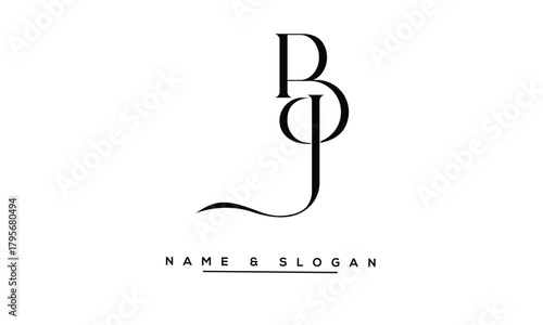 JB, BJ Abstract Letters Logo Monogram