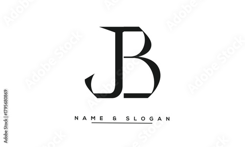 JB, BJ Abstract Letters Logo Monogram