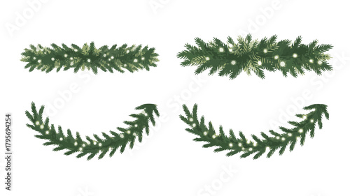 Green fir tree branches for Christmas decoration