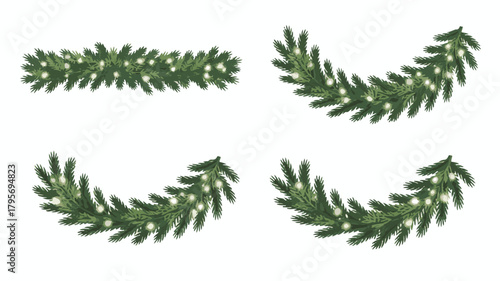 Green fir tree branches for Christmas decoration