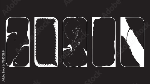 Torn Paper Overlay Set – Grungy Textures with Frayed Edges, Dust & Grain for Stamps, Templates & Graphic Design — Vector Illustration