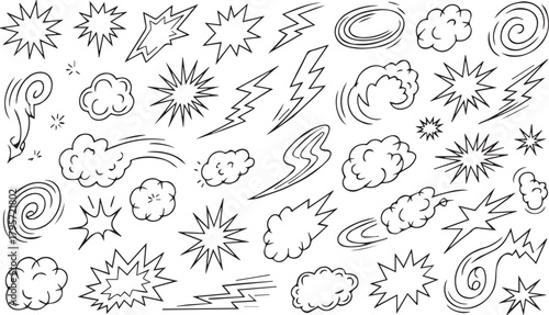 Comic Action FX Elements – Explosion, Speed Lines & Impact Illustrations Pack