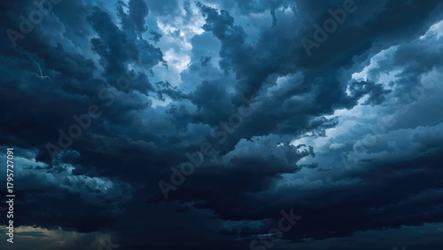Dark storm clouds in the sky with a moody and dramatic atmosphere.