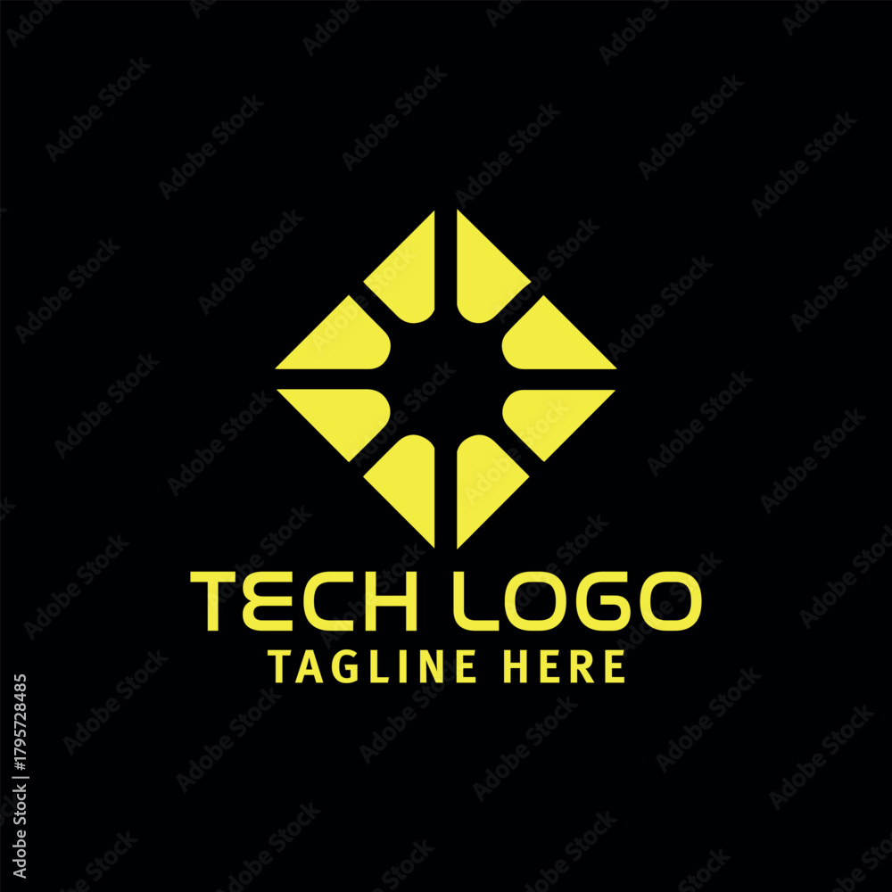 Obraz premium tech home techno logo design vector