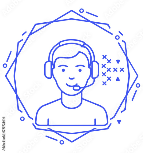 Friendly customer service representative wearing headset, ready to assist with a smile.