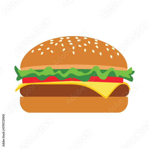 A clean vector illustration of a burger