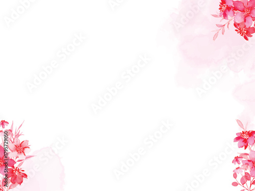 Elegant Watercolor Rose Background with Beautiful Floral Accents