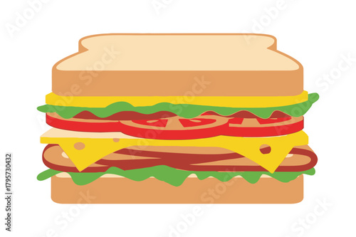 A clean illustration vector of a grilled sandwich