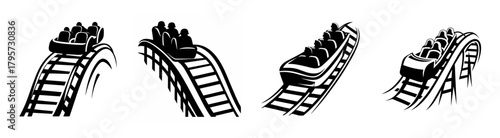 Exciting roller coaster rides four thrilling scenes capture the joy and adventure of amusement park fun