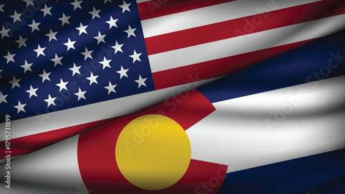 High Quality background with Two Flags of USA and State of USA_States_Two_06.eps