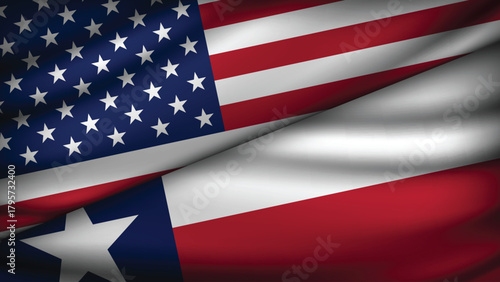 High Quality background with Two Flags of USA and State of USA_States_Two_43.eps