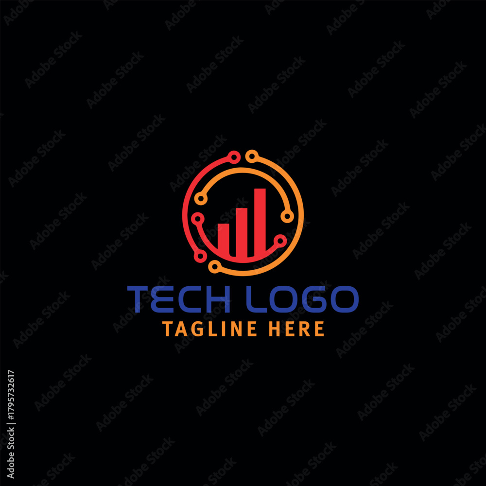 Naklejka premium tech logo design vector