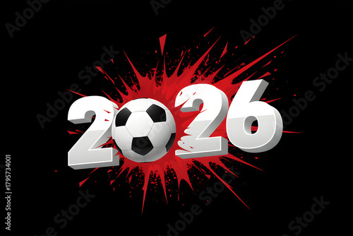 2026 soccer event graphic for new year celebration and championship promo