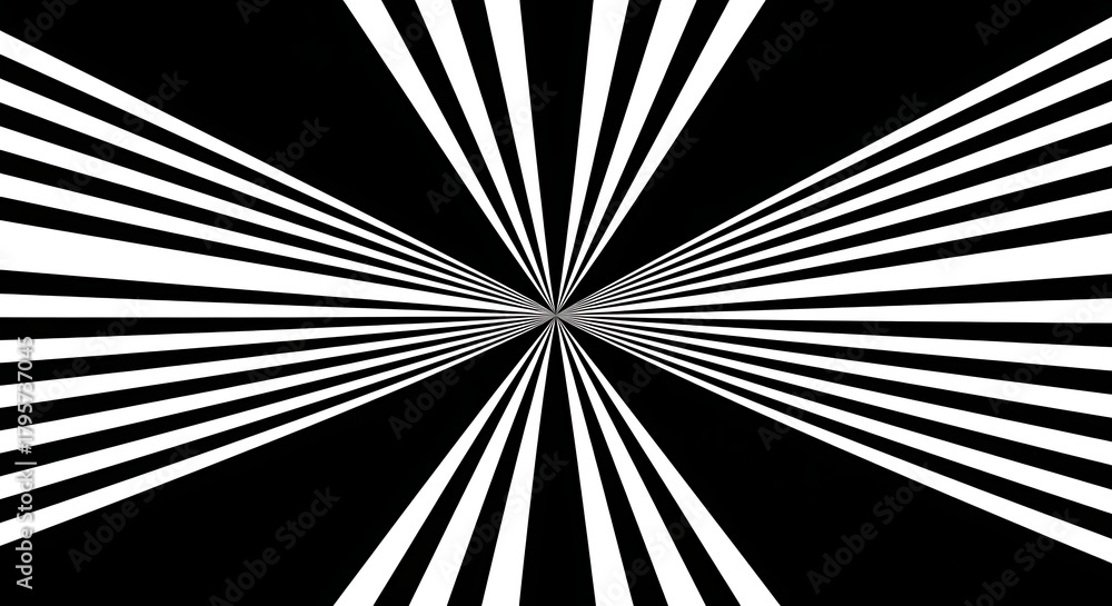 Fototapeta premium Abstract black and white radial lines pattern